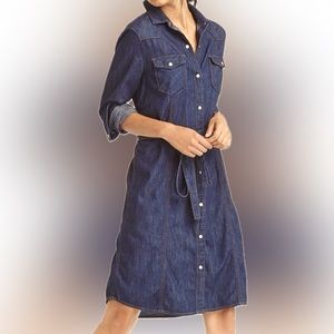 GAP Shirtdress Dark Denim With Belt Size M